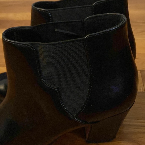 H&M Women’s Black Leather Heeled Booties Size 38 - Picture 3 of 8